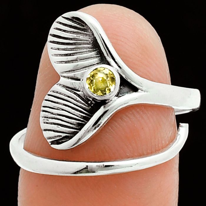 Mermaid Tail Charm - Citrine Ring size-8.5 EXR06198 R-1070, 3x3 mm