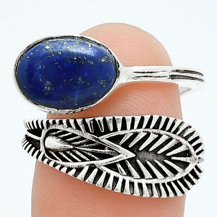 Adjustable - Lapis Lazuli Ring size-7 EXR06211 R-1116, 8x12 mm