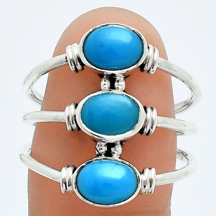 Sleeping Beauty Turquoise Ring size-9 EXR06212 R-1566, 7x5 mm