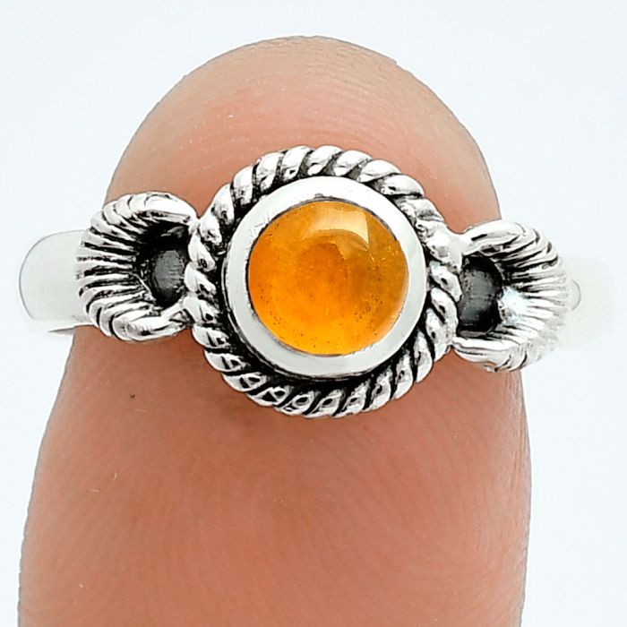 Carnelian Ring size-8.5 EXR06218 R-1733, 6x6 mm