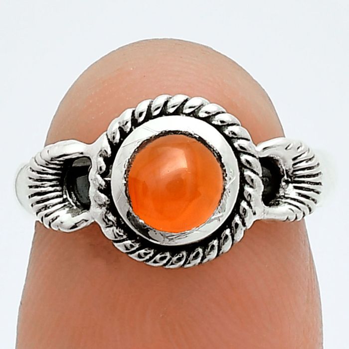 Carnelian Ring size-6.5 EXR06221 R-1733, 6x6 mm