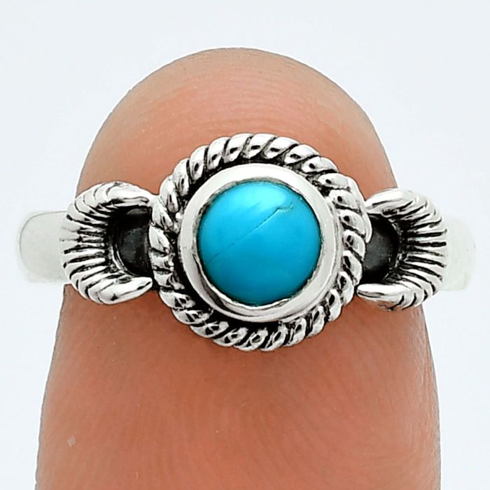 Sleeping Beauty Turquoise Ring size-8 EXR06222 R-1733, 6x6 mm