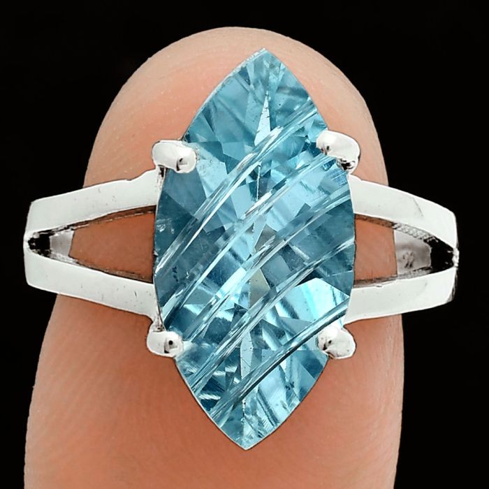 Sky Blue Topaz Ring size-8 EXR06224 R-1019, 9x18 mm