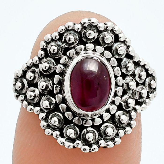 Ruby Glassfield Ring size-8 EXR06231 R-1124, 6x8 mm