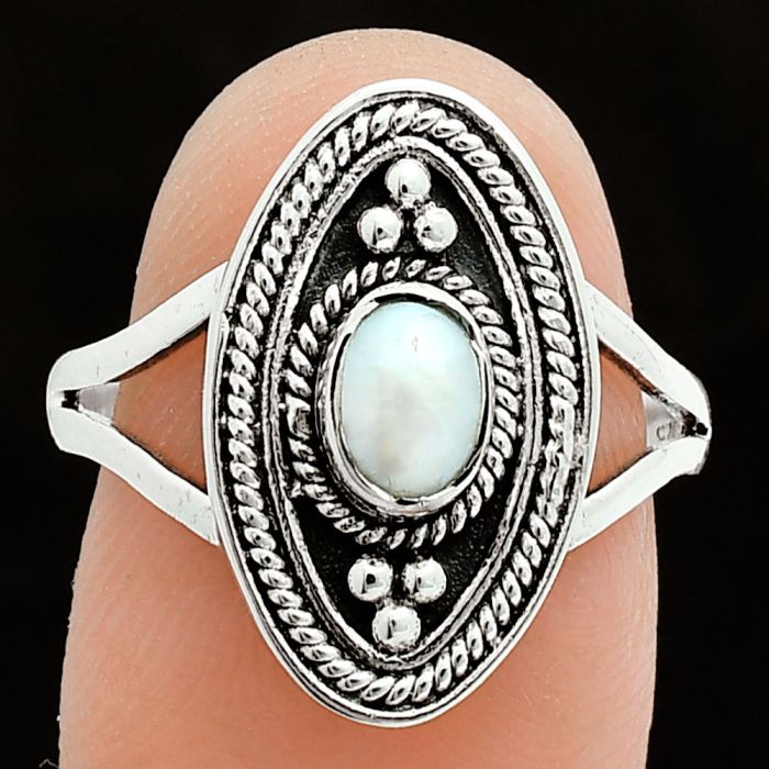 Natural Fresh Water Pearl Ring size-7.5 EXR06236 R-1258, 6x4 mm