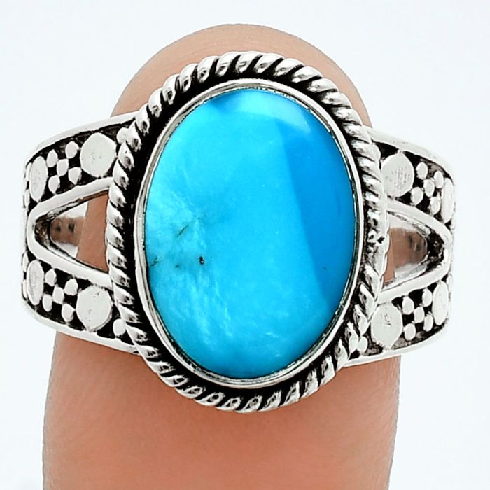 Sleeping Beauty Turquoise Ring size-9.5 EXR06245 R-1732, 10x14 mm