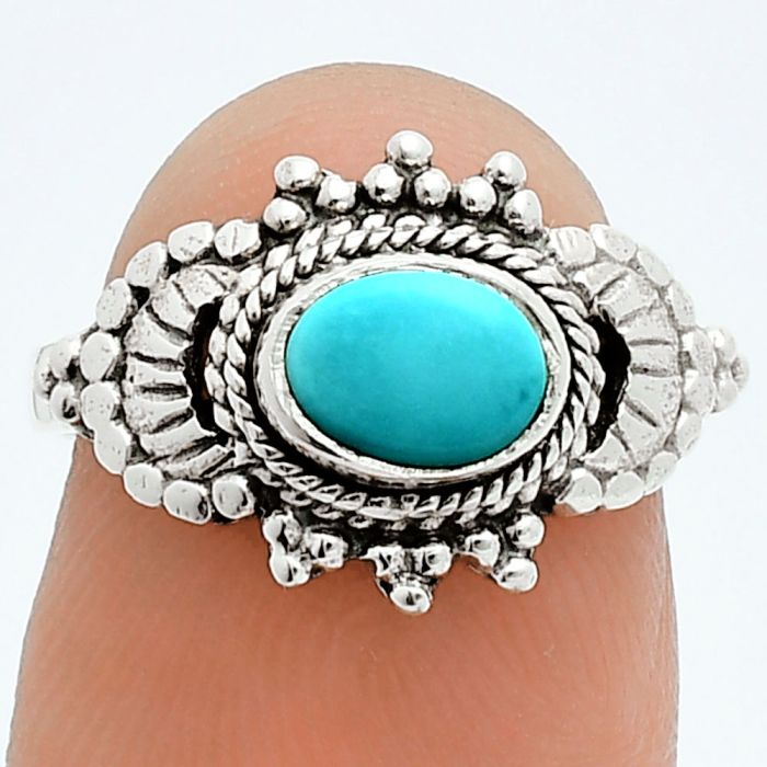 Sleeping Beauty Turquoise Ring size-6 EXR06251 R-1726, 7x5 mm