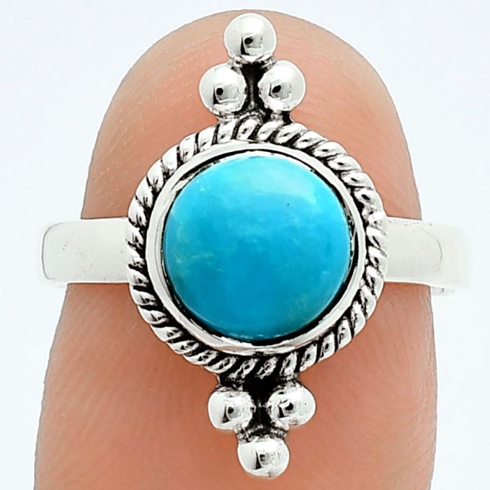 Sleeping Beauty Turquoise Ring size-7 EXR06252 R-1127, 8x8 mm