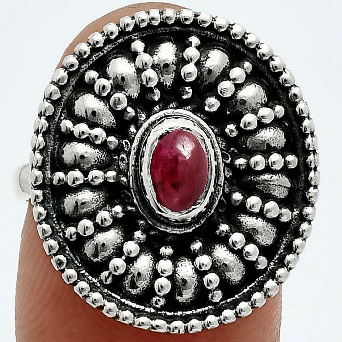 Ruby Glassfield Ring size-7 EXR06270 R-1691, 3x5 mm