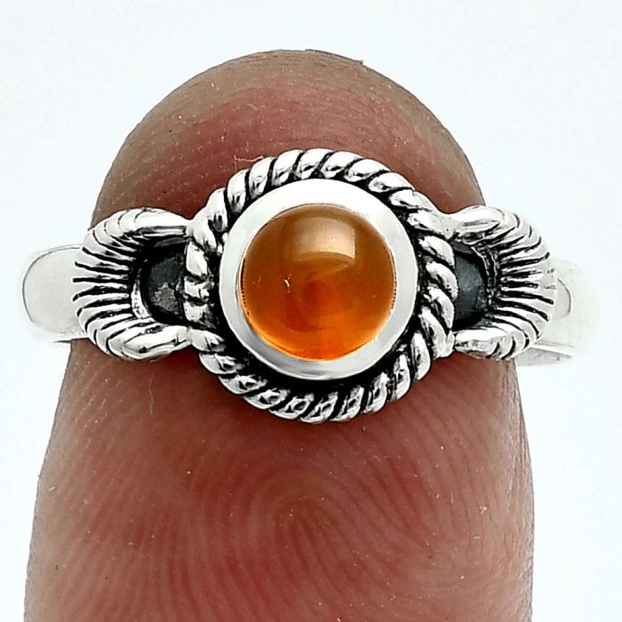 Carnelian Ring size-8 EXR06273 R-1733, 6x6 mm