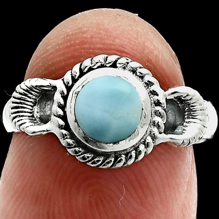 Larimar (Dominican Republic) Ring size-6 EXR06276 R-1733, 6x6 mm