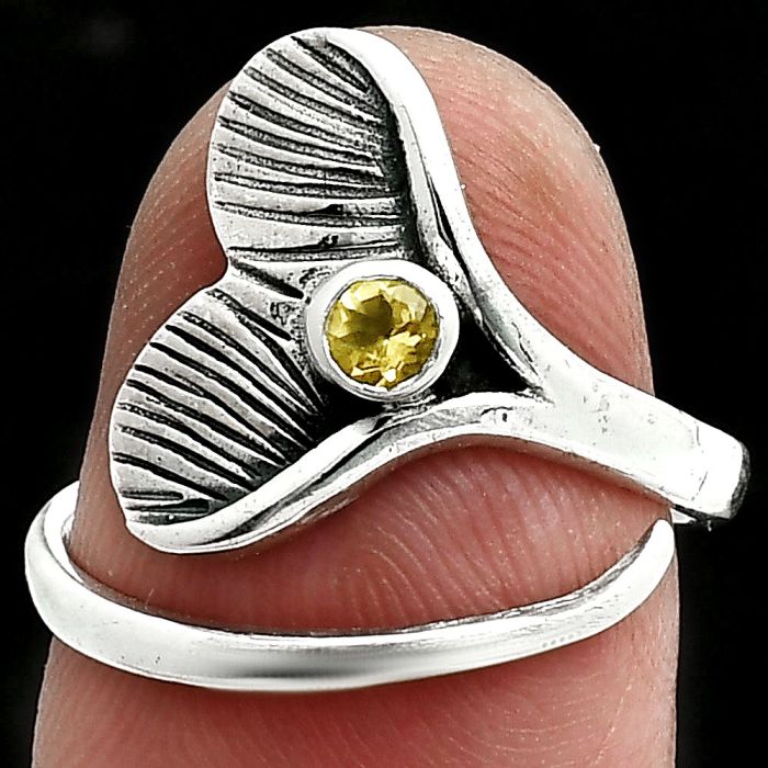 Mermaid Tail Charm - Citrine Ring size-7 EXR06277 R-1070, 3x3 mm