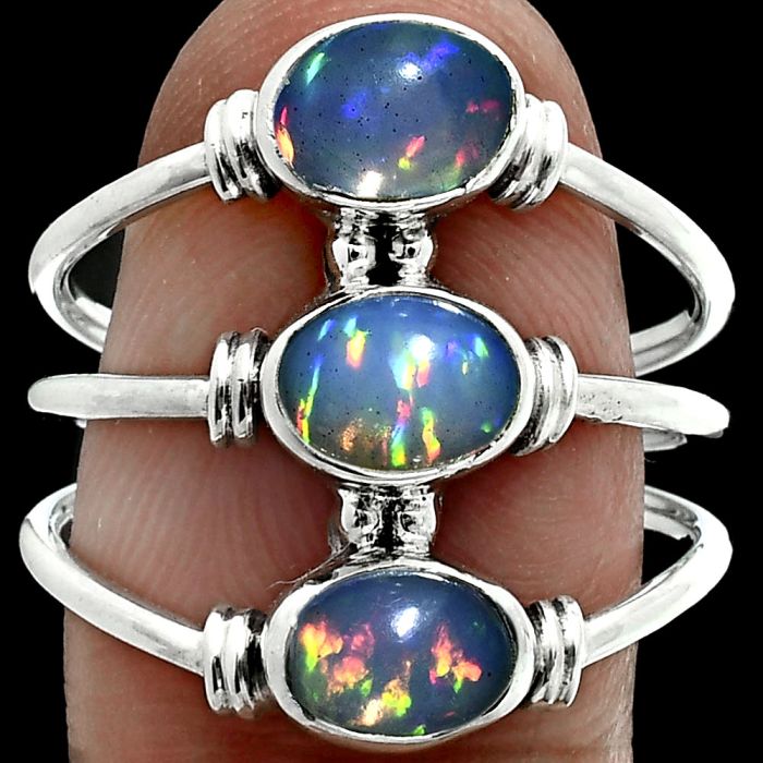 Ethiopian Opal Ring size-9 EXR06280 R-1566, 7x5 mm