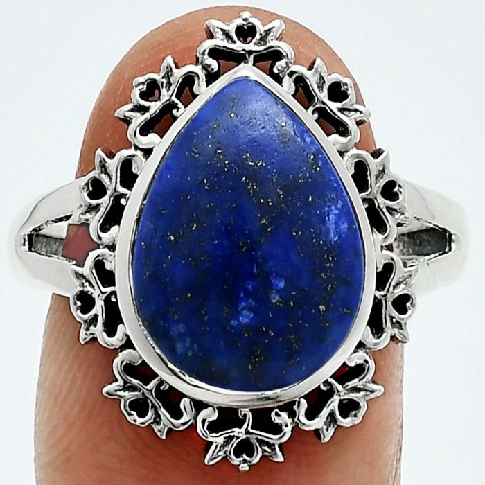 Lapis Lazuli Ring size-9 EXR06286 R-1114, 10x14 mm