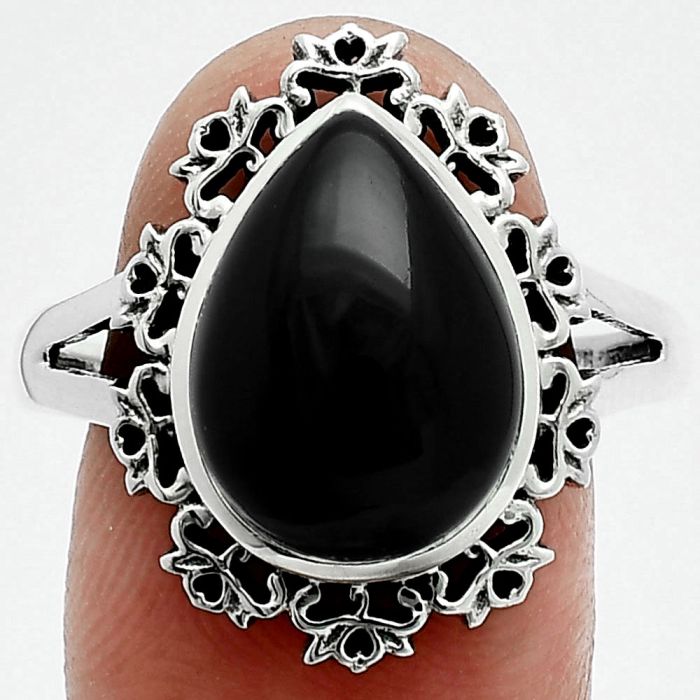 Black Onyx Ring size-10 EXR06299 R-1114, 10x14 mm