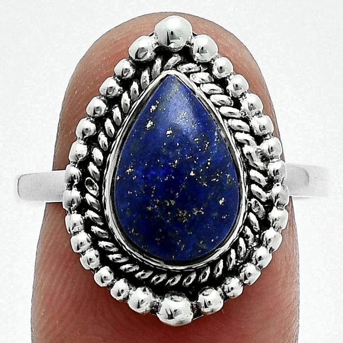 Lapis Lazuli Ring size-7 EXR06303 R-1154, 8x12 mm