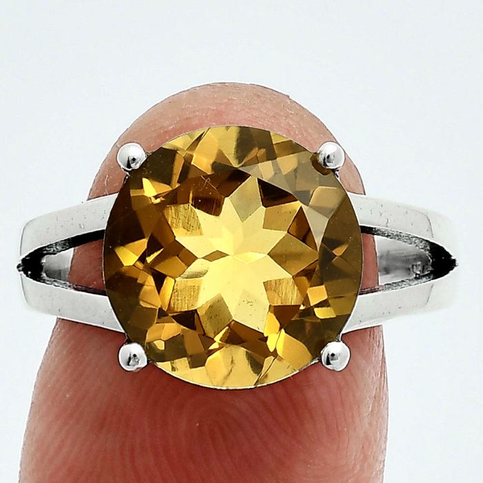 Citrine Ring size-8.5 EXR06304 R-1019, 12x12 mm