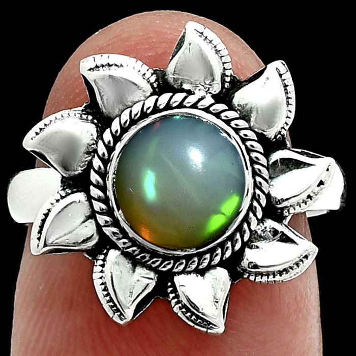 Ethiopian Opal Ring size-7 EXR06312 R-1617, 7x7 mm