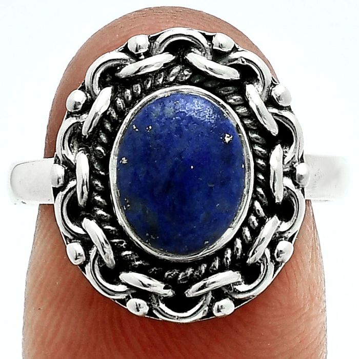 Lapis Lazuli Ring size-8 EXR06318 R-1667, 7x9 mm