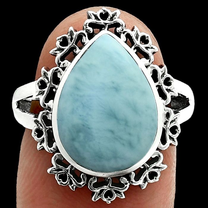 Larimar (Dominican Republic) Ring size-7 EXR06353 R-1114, 10x14 mm