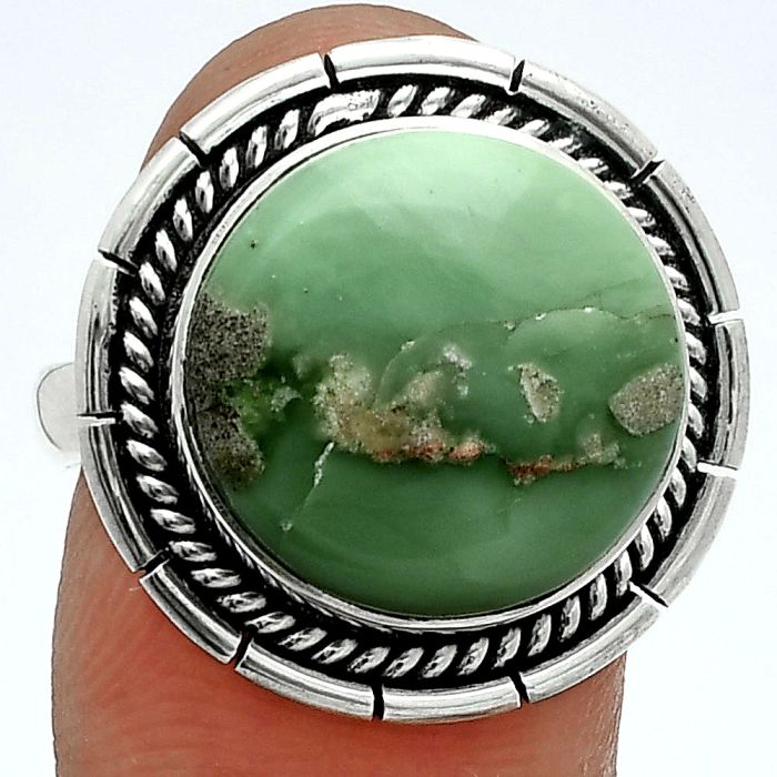 Utah Variscite Ring size-8 EXR06371 R-1728, 15x15 mm