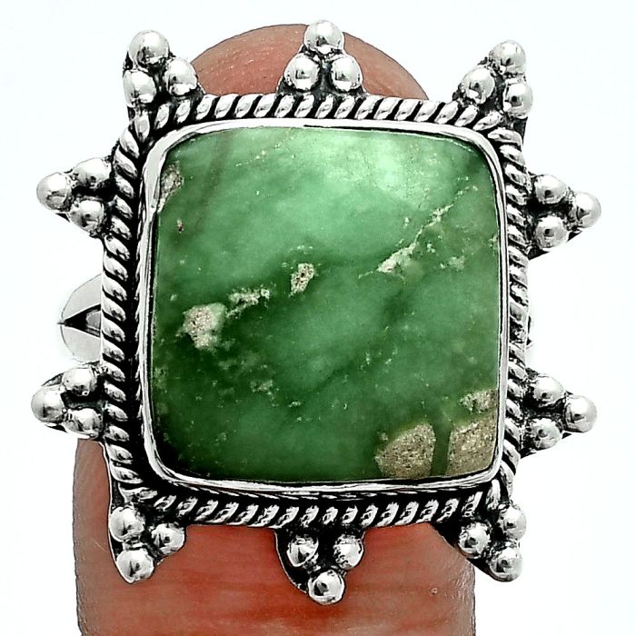 Utah Variscite Ring size-9 EXR06376 R-1234, 15x15 mm