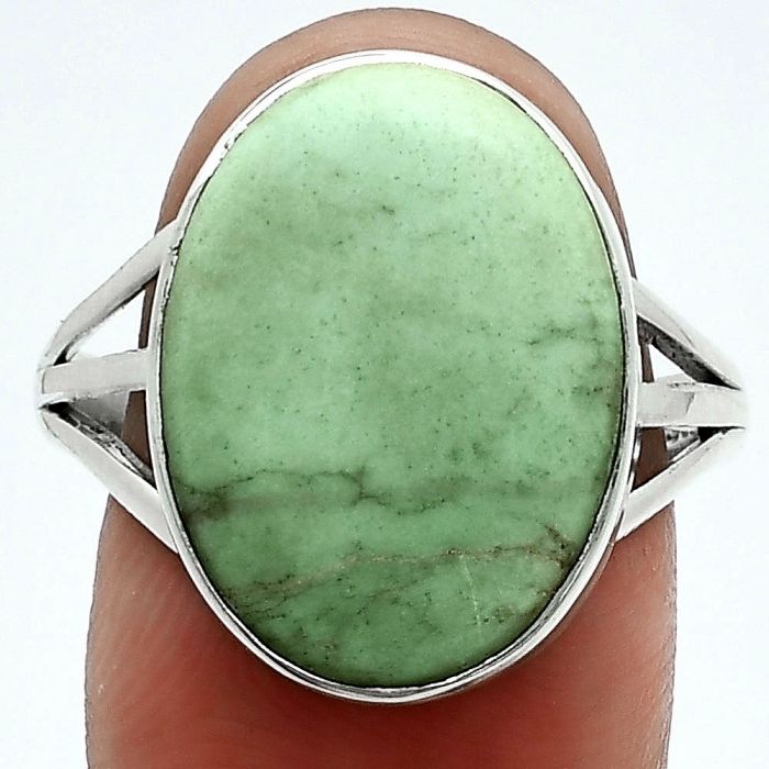 Utah Variscite Ring size-9.5 EXR06377 R-1003, 13x18 mm