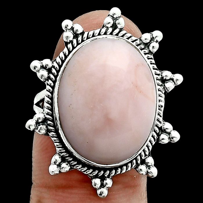 Pink Opal Ring size-7 EXR06383 R-1234, 14x18 mm