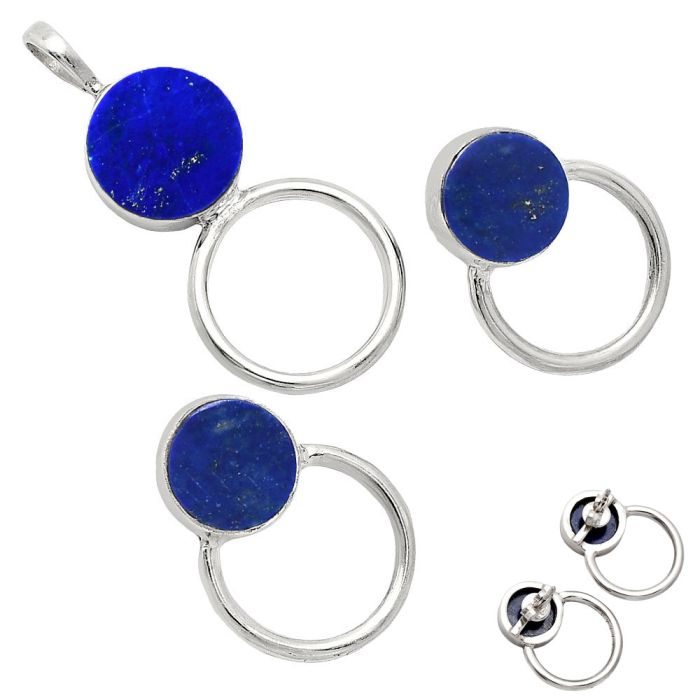 Lapis Lazuli Pendant Earrings Set EXT01022 T-1012, 12x12 mm