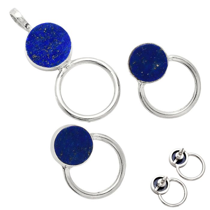 Lapis Lazuli Pendant Earrings Set EXT01026 T-1012, 12x12 mm