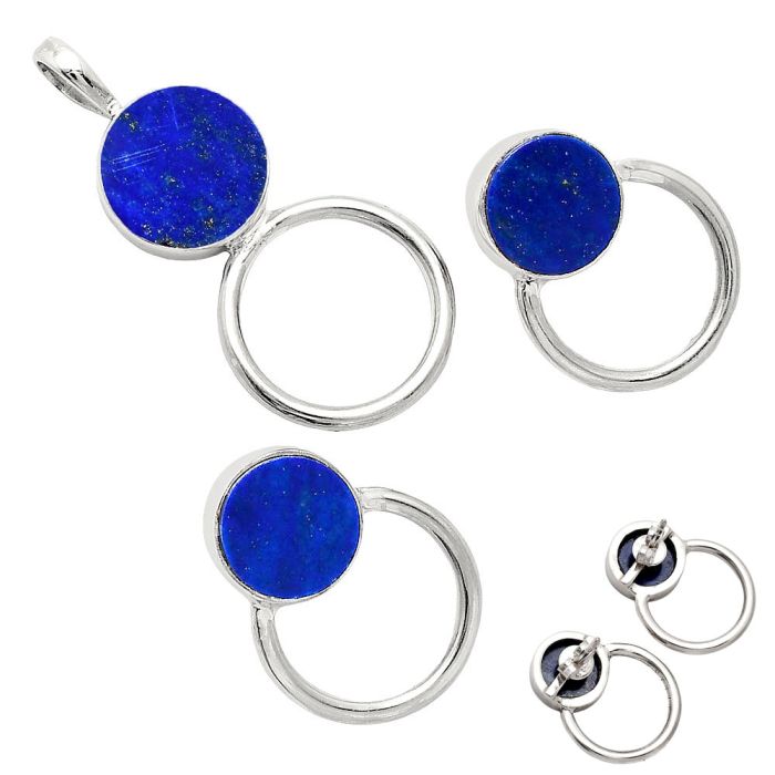 Lapis Lazuli Pendant Earrings Set EXT01034 T-1012, 12x12 mm