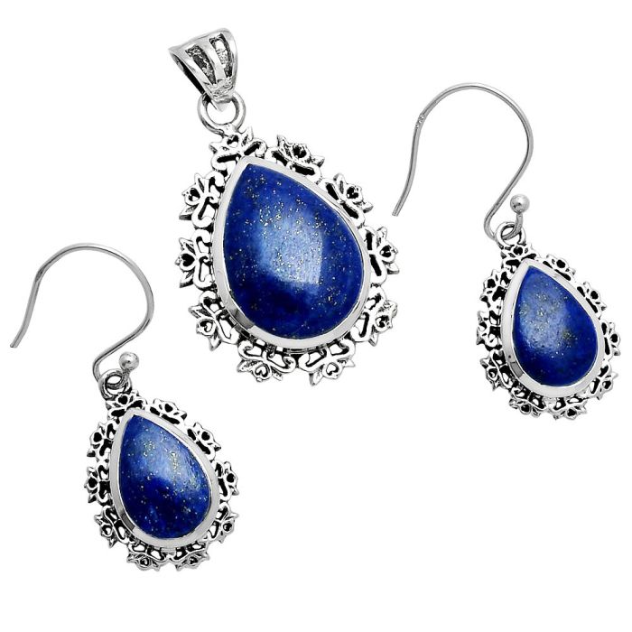 Lapis Lazuli Pendant Earrings Set EXT01446 T-1018, 13x18 mm