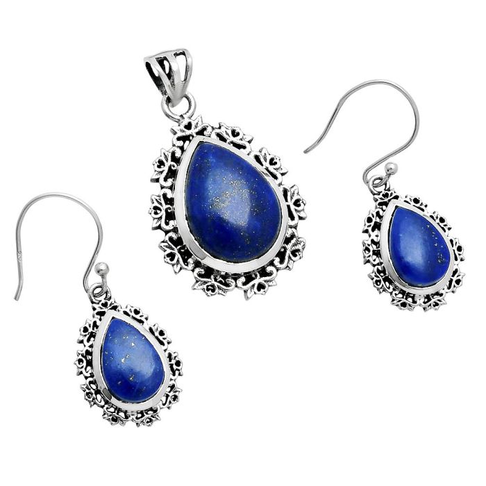 Lapis Lazuli Pendant Earrings Set EXT01447 T-1018, 13x18 mm