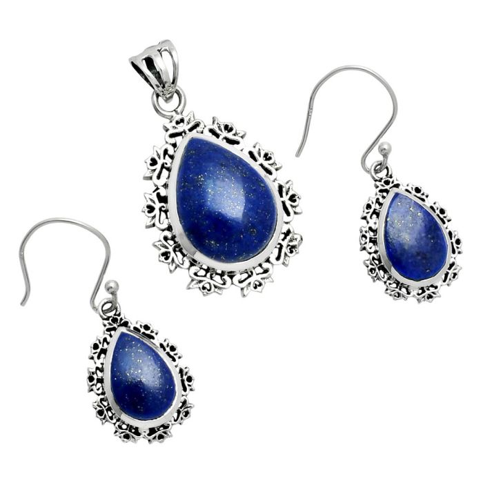 Lapis Lazuli Pendant Earrings Set EXT01448 T-1018, 13x18 mm