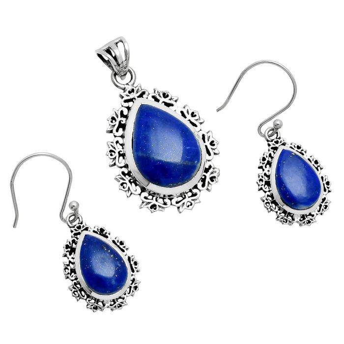 Lapis Lazuli Pendant Earrings Set EXT01449 T-1018, 13x18 mm