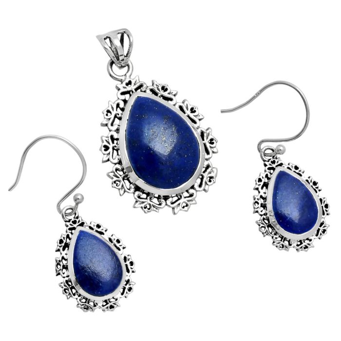 Lapis Lazuli Pendant Earrings Set EXT01451 T-1018, 13x18 mm