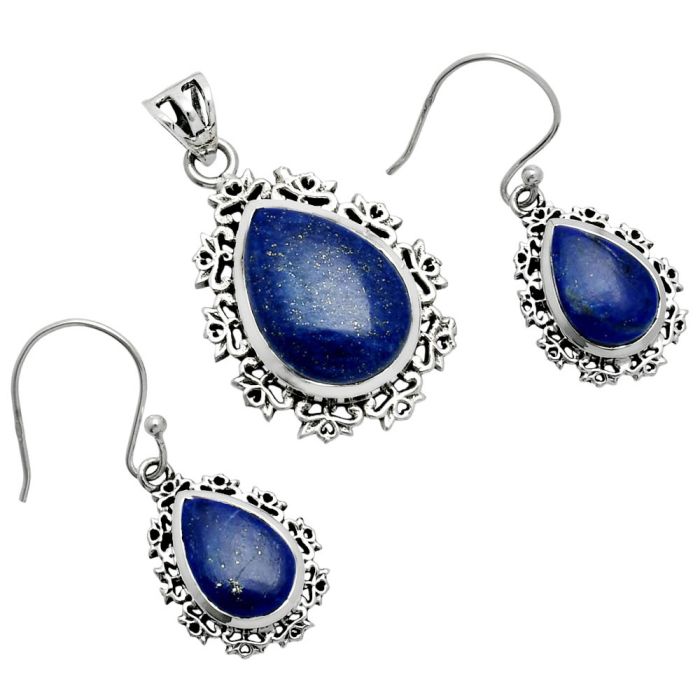 Lapis Lazuli Pendant Earrings Set EXT01452 T-1018, 13x18 mm