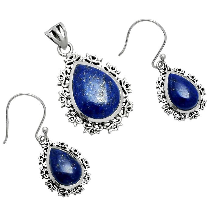 Lapis Lazuli Pendant Earrings Set EXT01453 T-1018, 13x18 mm