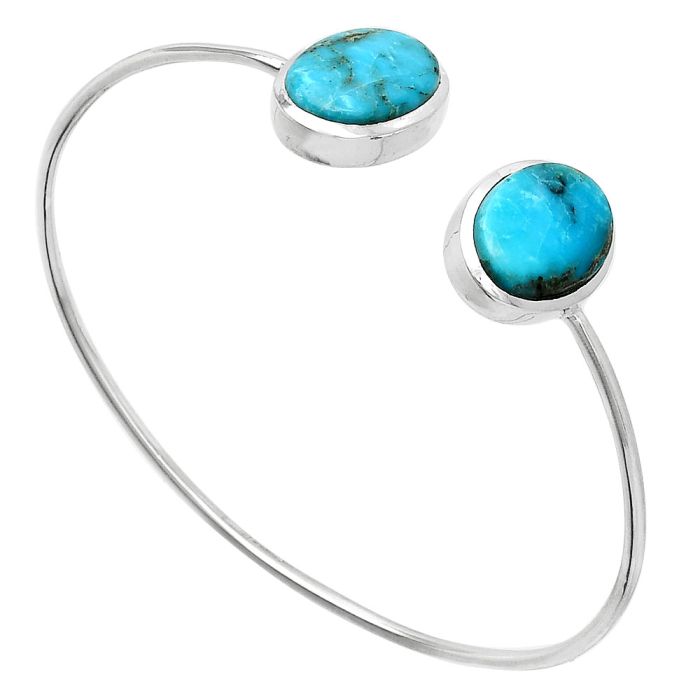 Natural Turquoise Morenci Mine Cuff Bangle Bracelet SDB5102 B-1004, 11x15 mm
