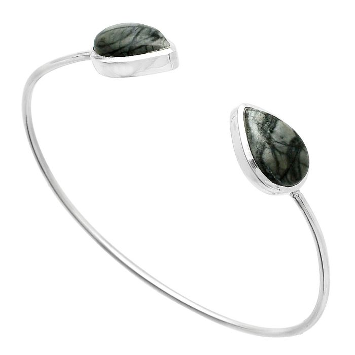 Picasso Jasper Cuff Bangle Bracelet SDB5127 B-1004, 10x16 mm