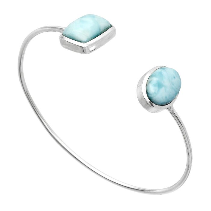 Larimar (Dominican Republic) Cuff Bangle Bracelet SDB5129 B-1004, 10x15 mm