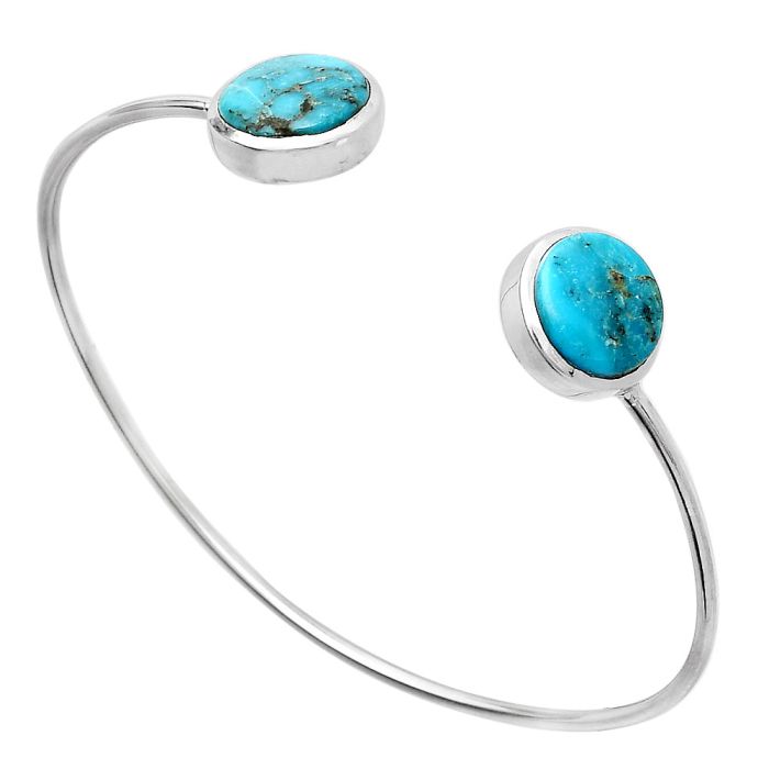 Natural Turquoise Morenci Mine Cuff Bangle Bracelet SDB5148 B-1004, 12x12 mm