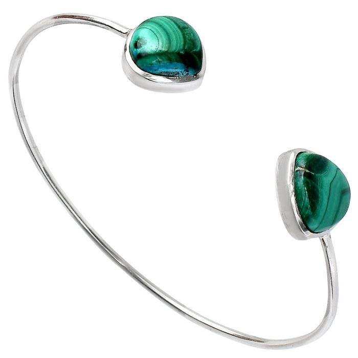 Malachite Eye Cuff Bangle Bracelet SDB5177 B-1004, 13x13 mm