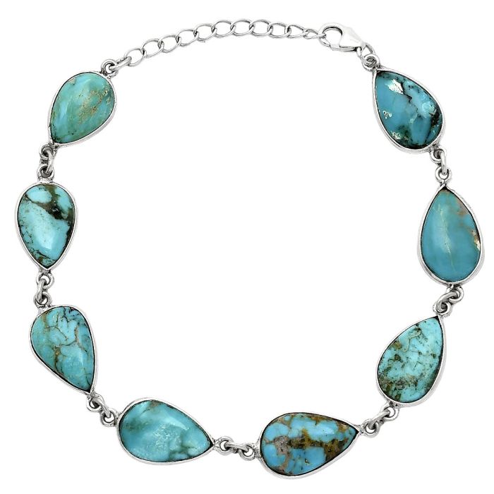 Natural Rare Turquoise Nevada Aztec Mt Bracelet SDB5235 B-1001, 10x15 mm