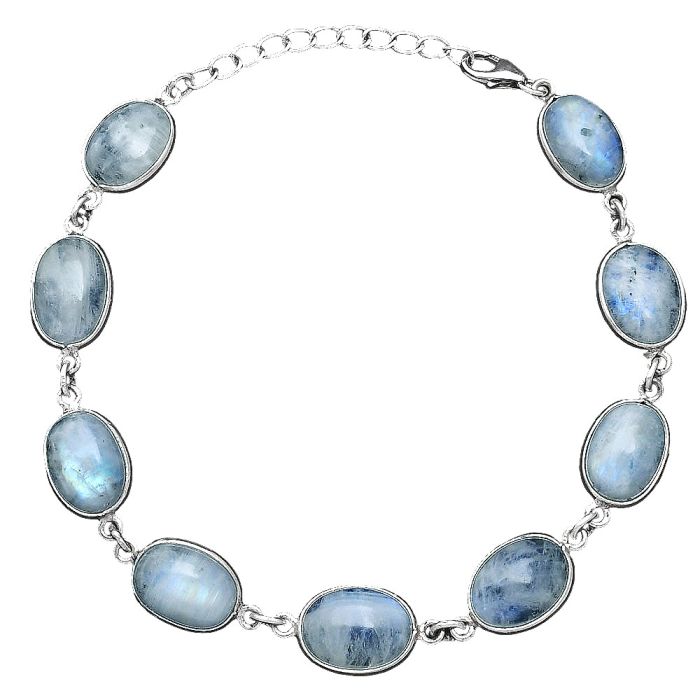 Rainbow Moonstone Bracelet SDB5269 B-1001, 9x12 mm