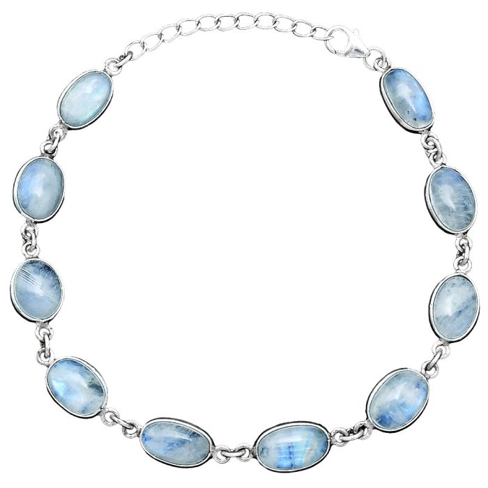 Rainbow Moonstone Bracelet SDB5272 B-1001, 7x11 mm