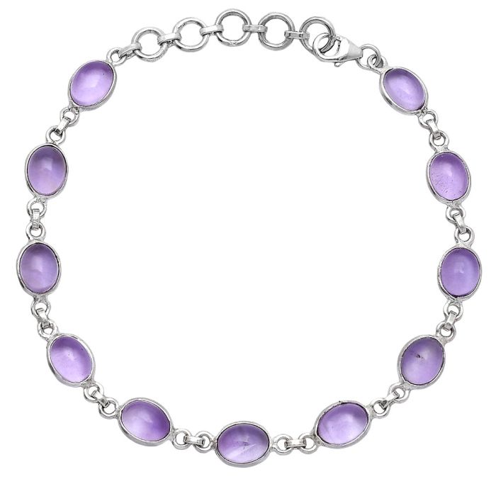 Amethyst Cab Bracelet SDB5283 B-1001, 6x8 mm