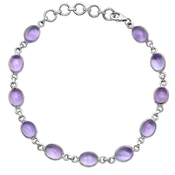 Amethyst Cab Bracelet SDB5284 B-1001, 6x8 mm