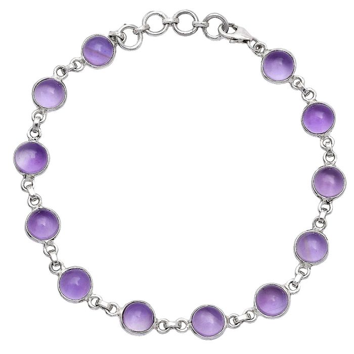 Amethyst Cab Bracelet SDB5285 B-1001, 7x7 mm