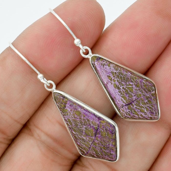 Natural Purpurite - South Africa Earrings SDE35887 E-1001, 13x25 mm